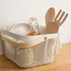 Cestas de Almacenamiento de Metal para Cocina, Lavandería, Garaje y Baño, Cestas de Alambre para Organizar con Asa - Product Image 2