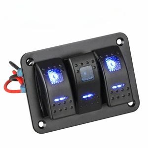 3 gang ON-OFF 12V-24V 2 màu xanh LED Rocker chuyển nhôm bảng điều chỉnh chuyển đổi thiết bị chuyển mạch Dash 5 pin on/off cho xe Maine ATV - Product Image 2