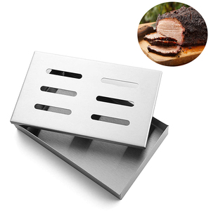 Accessoires de grillade de BBQ ajouter la boîte de fumeur de copeaux de bois d'acier inoxydable de saveur de BBQ pour le gril de charbon de bois - Product Image 5