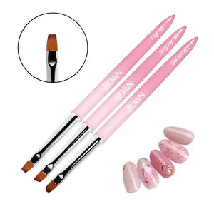 BQAN Sample OEM Gradient Synthetic Metal Kolinsky 3D Art Ombre Oval UV Gel Brush Dotting Tool Liner Draw Painting Nail Brush Set