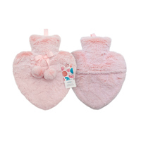 Offre spéciale, bouteille d'eau chaude en caoutchouc en forme de cœur pour cadeau de Saint-Valentin, sac de remplissage d'eau avec housse en peluche