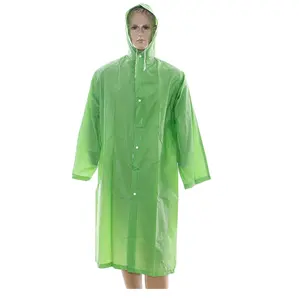 BSCI fabbrica di plastica impermeabile in pvc lungo abito impermeabile personalizzato