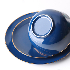 Grosir Pabrik Crockey <span class=keywords><strong>Set</strong></span> grosir Custom Design16 buah tulang cina mewah Modern emas Rim <span class=keywords><strong>Set</strong></span> Makan malam - Product Image 5