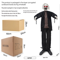 Nouveauté Halloween 2026 : Décoration de scène de scène secrète de maison hantée, avec majordome zombie à bascule et capteur électrique