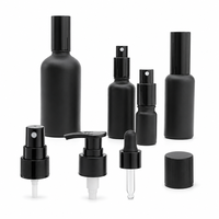 Flacon pulvérisateur en verre noir mat avec logo personnalisé, 10 ml, 20 ml, 30 ml, atomiseur à fine brume, parfum, tonique, huile essentielle, emballage en gros, OEM