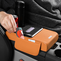 Rehausseur de repose-bras multifonctionnel avec rangement, porte-gobelet, boîte à mouchoirs, en cuir durable, ajustement universel, pour BMW Toyota Honda