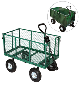 Chariot de jardin en maille verte, avec Structure en métal, à 4 roues, camion à main, 350KG, livraison gratuite - Product Image 1