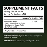 Capsules d'extrait de palmier nain OEM/ODM - Complément alimentaire pour la santé de la prostate, extrait standardisé de 500 mg avec emballage personnalisé