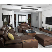 Nouveau Canapé-Lit Chesterfield Électrique Multifonctionnel en Cuir Véritable de Première Classe, Moderne, Gain de Place, Télescopique, Double, pour Hôtel