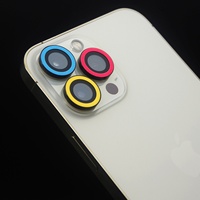 Protection d'objectif d'appareil photo lumineuse anti-rayures pour iPhone 14 13 Pro Max, anneau en verre trempé fluorescent