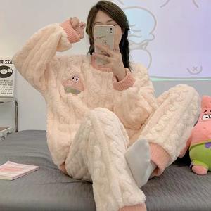 Pijamas <span class=keywords><strong>de</strong></span> Invierno para Mujer, Suaves <span class=keywords><strong>de</strong></span> Felpa <span class=keywords><strong>de</strong></span> Coral, Manga Larga, Dibujos Animados, Franela Gruesa, Holgadas, Casuales para el Hogar, <span class=keywords><strong>Hello</strong></span> <span class=keywords><strong>Kitty</strong></span> - Product Image 2