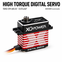 XQ-POWER XQ-S8218D Servo numérique sans noyau 15 kg, étanche, engrenage en acier inoxydable, boîtier en aluminium, SCX24 1/24 RC Car 8.4V