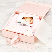 Boîte de rangement pour bébé en papier pliable avec aimant personnalisé, vide, avec ruban, pour vêtements de nouveau-né, souvenir