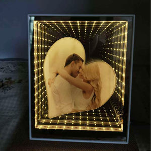 Cabina DE FOTOS LED 3 en 1 moderna personalizada, espejo mágico luminoso con luces de noche de cristal cuadradas para sala de estar, lámpara de tamaño medio - Product Image 4