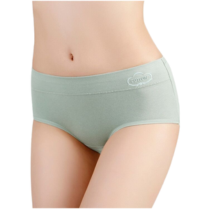 Braguitas de mujer sexys de cintura alta con estampado sólido - Bragas con logo personalizado, precio de fábrica, talla grande, algodón puro, color liso - Product Image 4