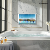 Haocrown Grosir 1080P IP66 Android 11 Mirror TV Harga Terjangkau Anti-kabut Mirror TV Pintar Tahan Air untuk Kamar Mandi
