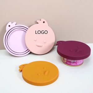Contenedor de almacenamiento de alimentos reutilizable con logotipo personalizado, tapas de latas de comida para mascotas para perros y gatos, cubierta de silicona - Product Image 1