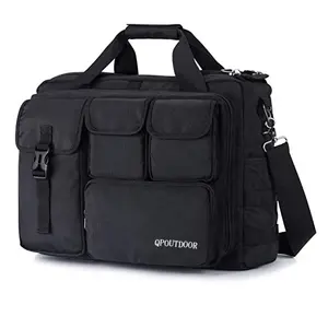 Bolsa de mensajero para ordenador portátil negra de 17 pulgadas para hombre de la mejor calidad, bolsa de piloto de hombro táctica multifunción de poliéster duradero, estilo de moda - Product Image 1