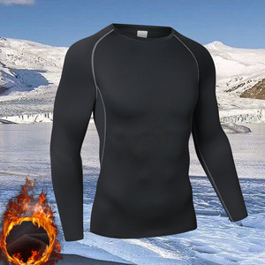 Herren Thermal Base Unterwäsche Schnellt rocknende Sportswear-Sets mit Fleece futter für das Skifahren im Freien Laufen Solid Print Skinny Winter - Product Image 3