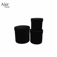 Aierflorist Vente en gros de boîtes à fleurs rondes en tissu monochrome, 3 pièces, à enrouler autour d'un seau, et boîte cadeau surprise au design tendance