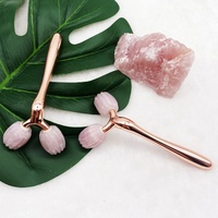 Meilleur Rouleau de Massage Facial 3D en Quartz Rose Naturel et Jade pour Raffermir la Peau, Amincir et Réduire les Gonflements – Outil de Soin et de Beauté
