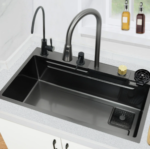 Évier de cuisine en acier inoxydable à cuve unique pour hôtel, appareil haut de gamme - Product Image 1