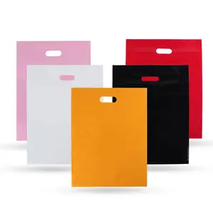 工厂批发环保手提包精品可折叠杂货塑料可重复使用的定制购物袋带标志