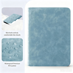   T178 แฟ้มหนังกันน้ำสองด้าน 9 ช่อง จุการ์ดเกม TCG ได้มากกว่า 200 ใบ สีเทา - Product Image 2
