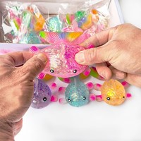 Jouet Squishy Poisson Doré Pailleté en Maltose, Jouet à Presser Créatif Poisson Doré Coloré à Rebond Lent, Jouet de Décompression, Coffret Cadeau