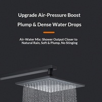 Ensemble de douche pluie encastré en cuivre chromé au design moderne, vente en gros d'usine, pommeau de douche carré, usage hospitalier, qualité hôtelière supérieure