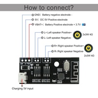 Baterai Isi Ulang 3W+3W 3.7V Modul Nirkabel 5.3 Papan Amplifier MP3 Mini