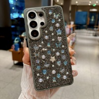 Coque de téléphone Bling en strass et diamants pour Samsung S26 S25 Ultra, avec perles, paillettes, cristaux, étoiles 3D et cœurs, en TPU, vente en gros, scintillante