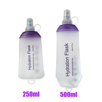 Bouteille d'eau souple personnalisable pour course à pied, 250 ml/500 ml, en TPU léger, pour marathon