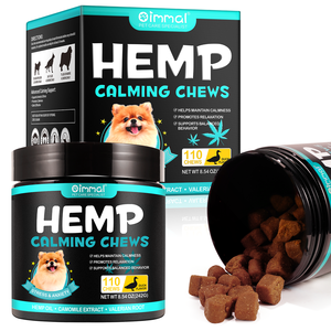 Oimmal Herbal Extract <span class=keywords><strong>Hemp</strong></span> Pet Suplemento Dog Calming Mastiga Private Labels Calming Pet Food Calming Treats para Cães - Product Image 1
