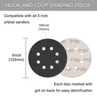 100 disques de ponçage souples à crochets et boucles de 5 pouces, épaisseur 1 mm, 8 trous, pour ponçage humide/sec, pour meuleuse d'angle/ponçeuse orbitale