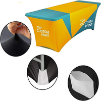 Housse de table en plastique personnalisée faite à la main avec logo d'entreprise, en spandex extensible, imperméable, jetable, moderne, pour anniversaires, mariages, événements professionnels