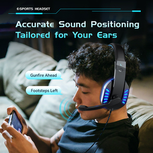 Sy755mv RGB Chiếu Sáng Hơn Tai Tai Tai Nghe Trò Chơi Tai Nghe Bán Buôn Với Mic Điều Khiển Chơi Game Headphone Cho PS5 Máy Tính Xách Tay PC <span class=keywords><strong>PS4</strong></span> Xbox - Product Image 5