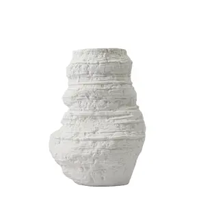 Vaso vaso decorativo grande bianco smerigliato vaso in ceramica dal design unico
