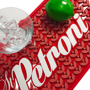 Tapete de Bar con Patrón Geométrico Rojo OEM ODM, Antideslizante, con Patrón en Relieve, Drenaje, Tapete Absorbente para Bar - Product Image 6