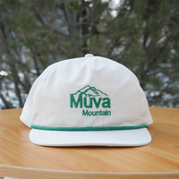 Casquette de baseball personnalisée à 5 panneaux en nylon non structuré avec cordon et patch brodé, pour adultes unisexes, sangle réglable