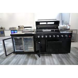 ארונות מטבח מנירוסטה מותאמים אישית מטבח חיצוני במחיר סביר עם מבער גריל ומקרר משקאות מוכנים להרכבה - Product Image 3