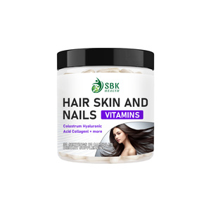 Private Label Hair Skin and Nails Vitamins Capsules with Vitamin B6 Supports Normal Provides Growth Factors For Skin Elasticity - Product Image 1