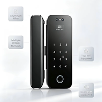 E186 OEM ODM Serrure de porte en verre intelligente WiFi 3D Face Tuya |   Empreinte digitale, mot de passe, carte IC, déverrouillage à distance par application, alliage d'aluminium