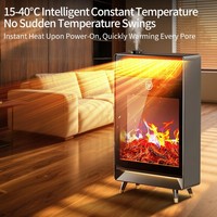 Cheminée électrique décorative d'intérieur avec chauffage circulant au graphène, effet de flamme 3D, humidificateur et télécommande