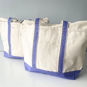 Borse tote in tela riutilizzabili per la spesa, borsa tote extra large in tela di cotone con cerniera - Product Image 3