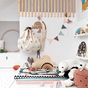 Auto Print Draagbare Speelmat Gemakkelijk te Dragen Reistas voor Kinderen 2-in-1 Speelgoed Opbergzak met Trekkoord - Product Image 5