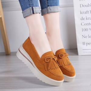 Chaussures à plateforme à semelle souple pour femmes Chaussures à <span class=keywords><strong>bonnet</strong></span> multicolores directement de l'usine Design plat Chaussures de cricket pour femmes Baskets - Product Image 2