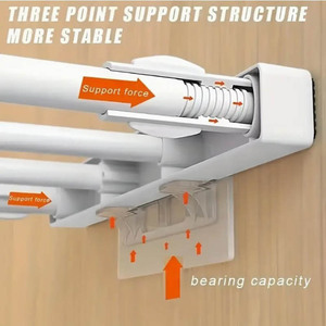 Support d'étagère de cuisine robuste avec couche adhésive sans couture, fixation sans perçage, support fixe pour planche, <span class=keywords><strong>crochet</strong></span> unique, outils fonctionnels - Product Image 3