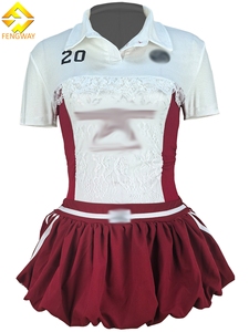 Estate donna abiti carini in <span class=keywords><strong>pizzo</strong></span> Patchwork camicia Crop e pantaloncini a bolle 2 pezzi Set ragazze Y2K due pezzi Set da donna - Product Image 6