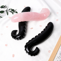 Vente en gros de baguettes de massage en cristal naturel de haute qualité, en quartz rose et obsidienne, pour femmes